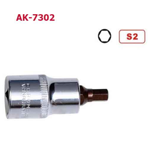  Đầu tuýp gắn mũi bông 6 cạnh AK-7302