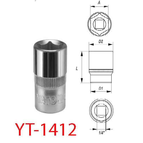 Đầu tuýp loại ngắn 13mm 1/4