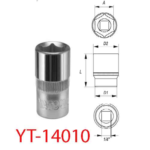 Đầu tuýp loại ngắn  3.5mm 1/4