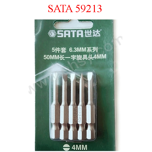 Đầu vít dẹp 1/4 inch cỡ 4.0mm x 25mm - 5cái/gói SATA 59213