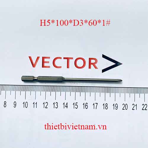 Đầu vít lục 5mm dài 100mm, thu xuống đầu tròn phi 3 dài 60mm, cỡ đầu 4 cạnh 1# H5*100*D3*60*1#