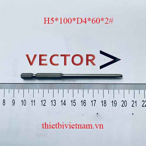 Đầu vít lục 5mm dài 100mm, thu xuống đầu tròn phi 4 dài 60mm, cỡ đầu 4 cạnh 2# H5*100*D4*60*2#