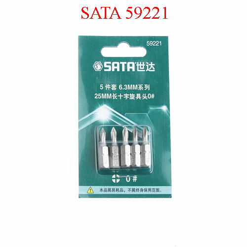 Đầu vít pake 1/4 inch cỡ #0 x 25mm - 5cái/gói SATA 59221