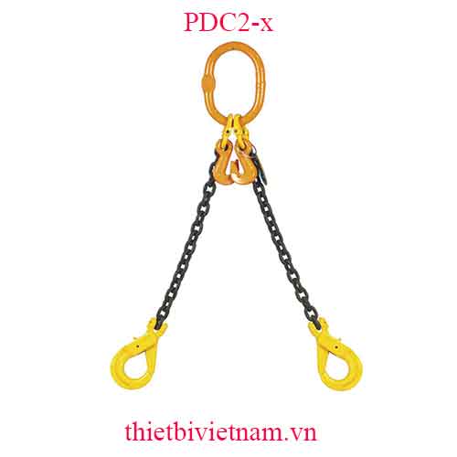 Dây xích cẩu hàng 2 chân, dài 2-4 mét. Hệ số an toàn 4:1 hãng FERVI Italia PDC2-x