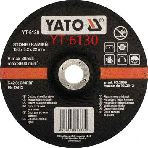 Đĩa cắt đá 180X3.2X22mm YATO YT-6130