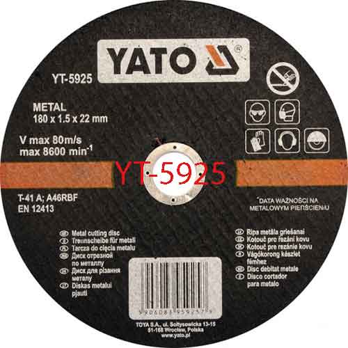 Đĩa cắt kim loại 180X1.5X22mm YATO YT-5925