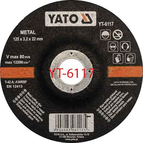 Đĩa mài kim loại 125X3.2X22mm YATO YT-6117