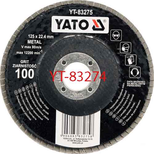 Đĩa mài nhám xếp 125mm Grit 80 YATO YT-83274