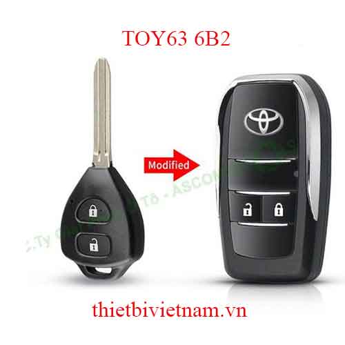 Độ vỏ chìa khóa ô tô Toyota 2 nút – TOY63 6B2