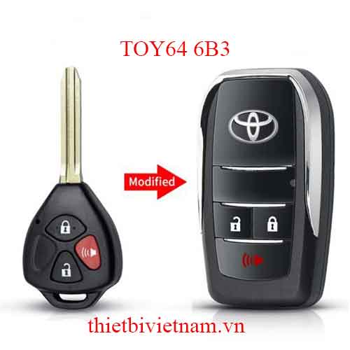 Độ vỏ chìa khóa ô tô Toyota 3 nút – TOY64 6B3