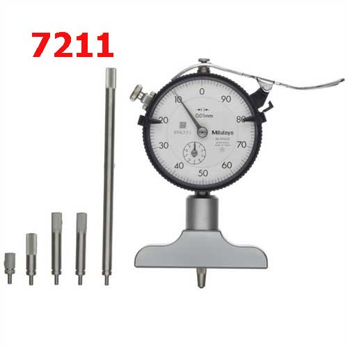 Đồng hồ đo sâu 0-200mm x 0.01 Đế 63.5mm 7211