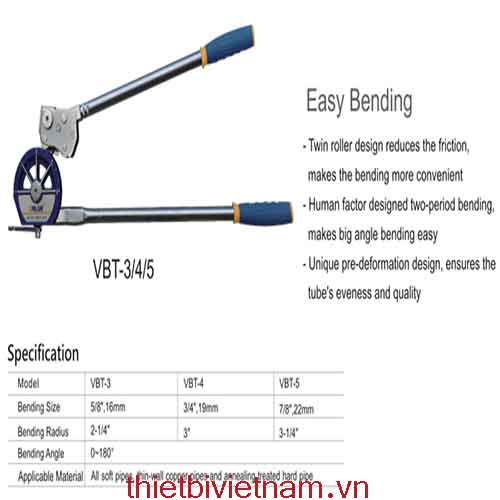 Dụng cụ uốn ống đồng Value VBT-3