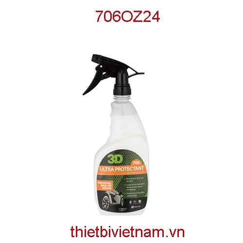 Dung dịch dưỡng nhựa, cao su (chống tia UV) hãng 3D Ultra Protectant 24 Oz (710ml) | 706OZ24