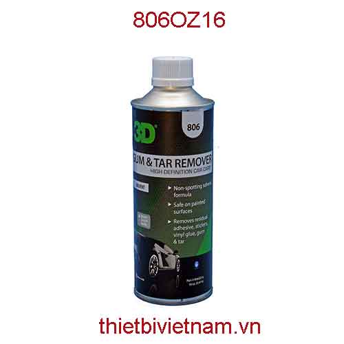 Dung dịch tẩy băng keo, nhựa đường hãng 3D Gum & Tar Remover 16 OZ (470ml) | 806OZ16