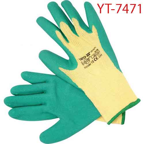 Găng bảo hộ cotton và nylon bọc nhựa cọ YATO YT-7471