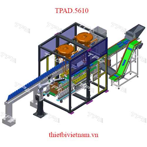 Hệ thống băng chuyền xử lý chai bằng robot Model TPAD.5610