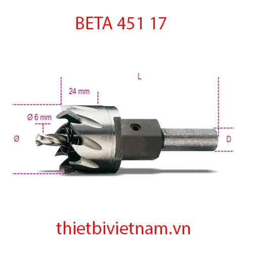 HOLE CUTTERS HSS ENTIRELY GROUND BETA MODEL 451 17