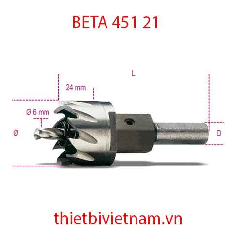 HOLE CUTTERS HSS ENTIRELY GROUND BETA MODEL 451 21