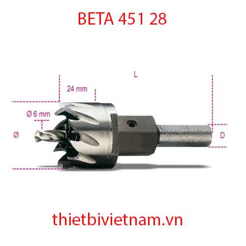 HOLE CUTTERS HSS ENTIRELY GROUND BETA MODEL 451 28