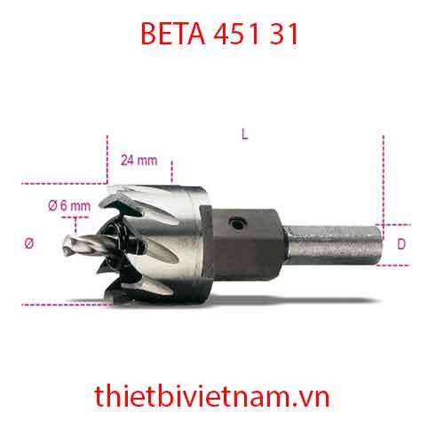 HOLE CUTTERS HSS ENTIRELY GROUND BETA MODEL 451 31