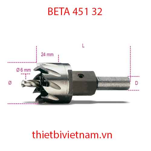 HOLE CUTTERS HSS ENTIRELY GROUND BETA MODEL 451 32