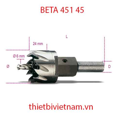HOLE CUTTERS HSS ENTIRELY GROUND BETA MODEL 451 45