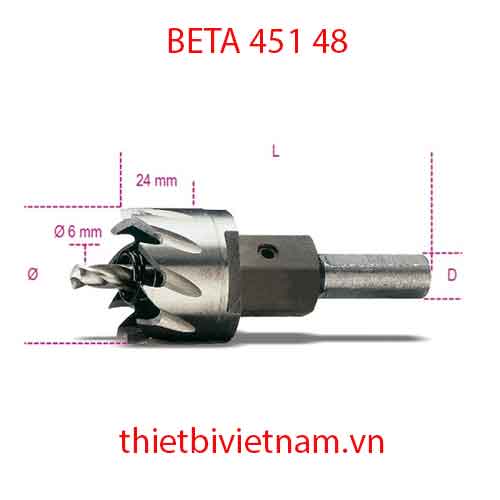 HOLE CUTTERS HSS ENTIRELY GROUND BETA MODEL 451 48