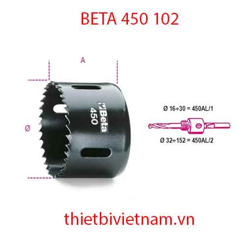 HOLESAWS HSS BIMETAL BETA MODEL 450 102