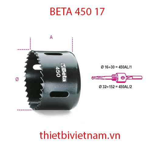 HOLESAWS HSS BIMETAL BETA MODEL 450 17