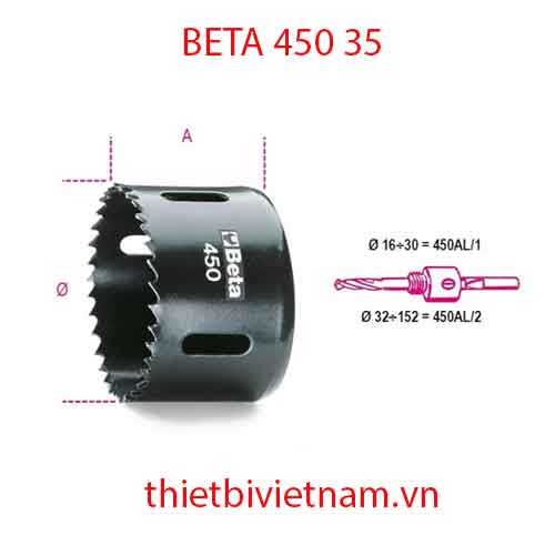 HOLESAWS HSS BIMETAL BETA MODEL 450 35