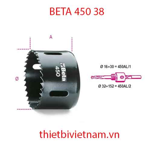 HOLESAWS HSS BIMETAL BETA MODEL 450 38