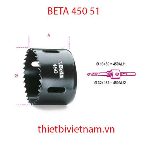 HOLESAWS HSS BIMETAL BETA MODEL 450 51