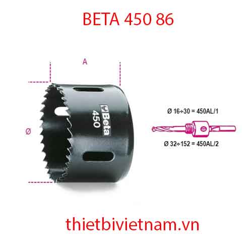 HOLESAWS HSS BIMETAL BETA MODEL 450 86