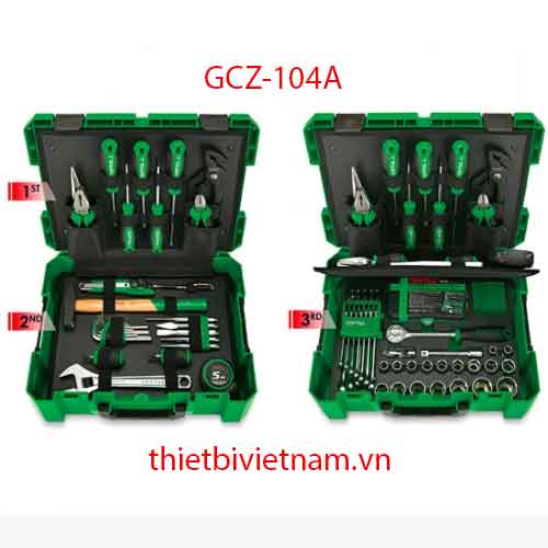 HỘP ĐỒ NGHỀ XÁCH TAY 104 CHI TIẾT TOPTUL GCZ-104A