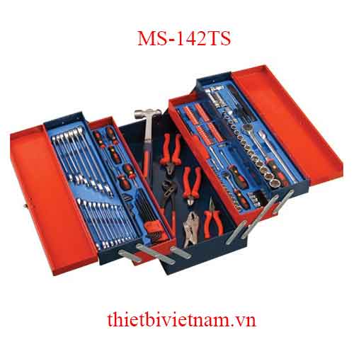 HỘP ĐỰNG DỤNG CỤ SỬA CHỮA 142 CHI TIẾT 1/4 1/2 HỆ MÉT GENIUS MS-142TS 