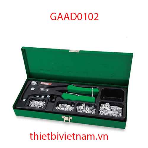 Kềm bấm rive và đinh tán 121 chi tiết hãng TOPTUL GAAD0102