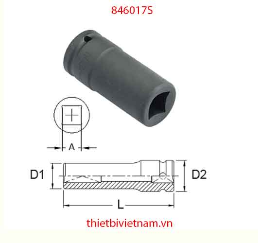 KHẨU 1 INCH LOẠI ĐẦU VUÔNG DÙNG THÁO LẮP BU LÔNG Ở BÁNH XE Ô TÔ HÃNG GENIUS MODEL 846017S