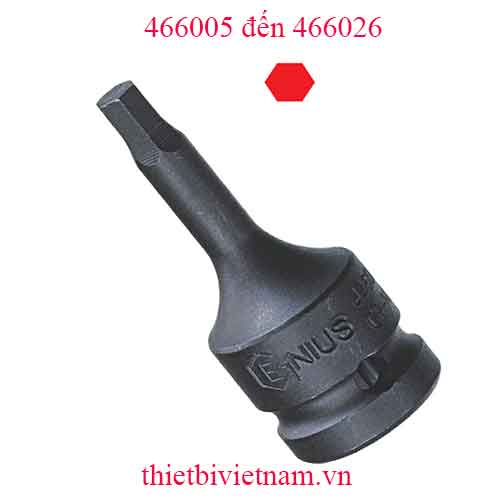 KHẨU 1/2 INCH ĐẦU VÍT LỤC GIÁC HỆ INCH HÃNG GENIUS MODEL 466005 đến 466026