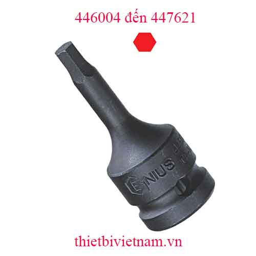 KHẨU 1/2 INCH ĐẦU VÍT LỤC GIÁC HỆ MÉT HÃNG GENIUS MODEL 446004 đến 447621