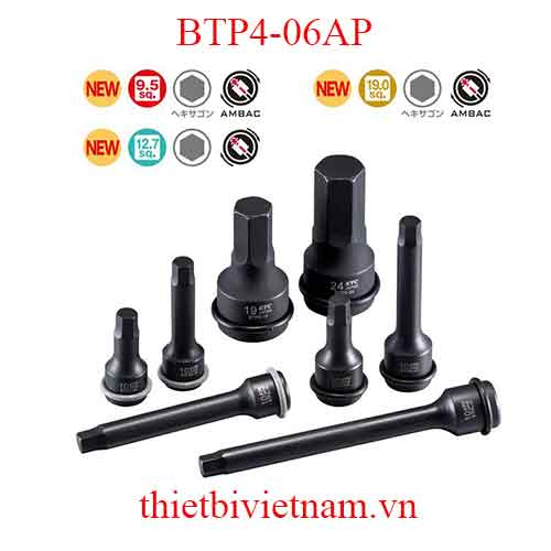 Khẩu 1/2 inch KTC đầu lục giác dài 60mm BTP4-06AP