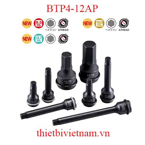Khẩu 1/2 inch KTC đầu lục giác dài 60mm BTP4-12AP