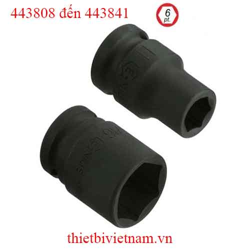 KHẨU 1/2 INCH THÀNH MỎNG DÙNG CHO SÚNG HỆ MÉT LỖ 6 CẠNH GENIUS MODEL 443808 đến 443841
