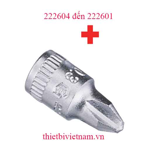 KHẨU 1/4 INCH ĐẦU TUỐC NƠ VÍT BỐN CẠNH HÃNG GENIUS MODEL 222604 đến 222601