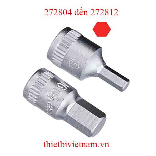 KHẨU 1/4 INCH ĐẦU TUỐC NƠ VÍT LỤC GIÁC HỆ INCH HÃNG GENIUS MODEL 272804 đến 272812