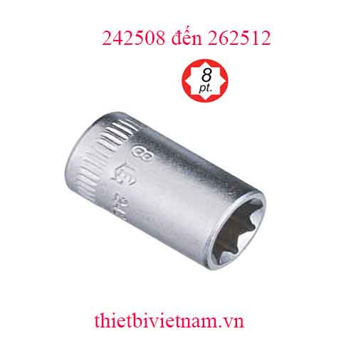 KHẨU 1/4 INCH HAI ĐẦU KÉP 8 CẠNH VUÔNG HÃNG GENIUS MODEL 242508 đến 262512