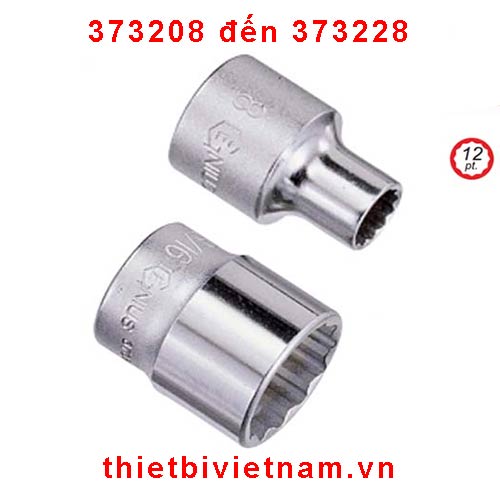KHẨU 3/8 INCH HỆ INCH LỖ 12 CẠNH HÃNG GENIUS MODEL 373208 đến 373228
