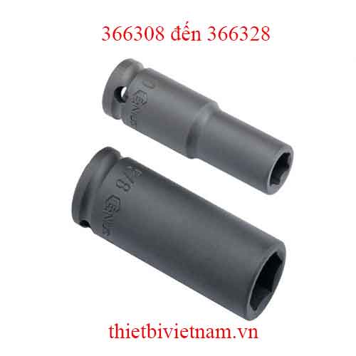 KHẨU 3/8 INCH LOẠI DÀI DÙNG CHO SÚNG HỆ INCH MẠ CHROM MOLYBDENUM GENIUS MODEL 366308 đến 366328