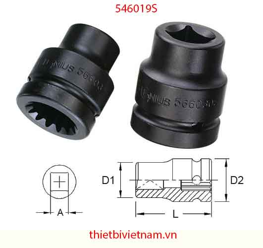 KHẨU ĐẦU THEN HOA #5 LOẠI ĐẦU VUÔNG CHUYÊN DÙNG SỬA CHỮA XE Ô TÔ HÃNG GENIUS MODEL 546019S