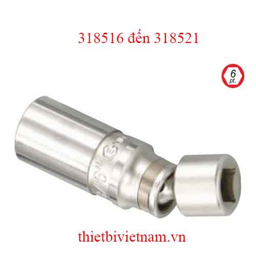 KHẨU MỞ BUGI 3/8 INCH DẠNG KHỚP XOAY HÃNG GENIUS MODEL 318516 đến 318521