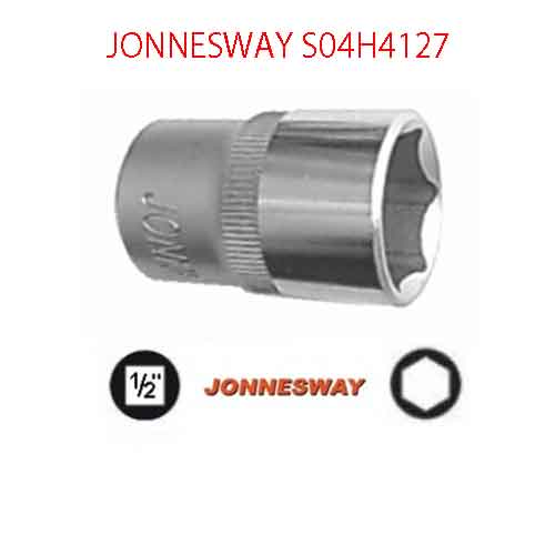 Khẩu ngắn 6 cạnh vặn tay 1/2 inch-27mm JONNESWAY S04H4127